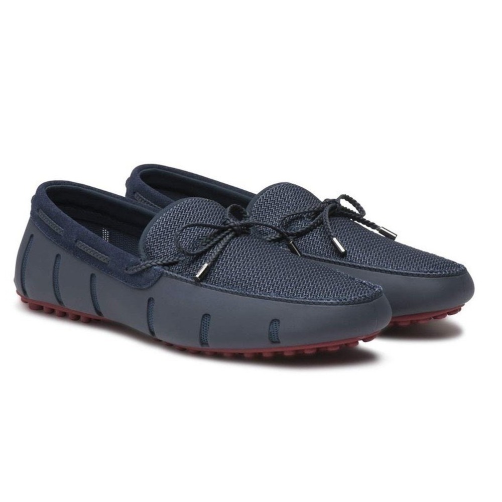 SWIMS Men's Navy Blue Braided Lace Loafers Water Resistant Nordstrom Preppy | 10